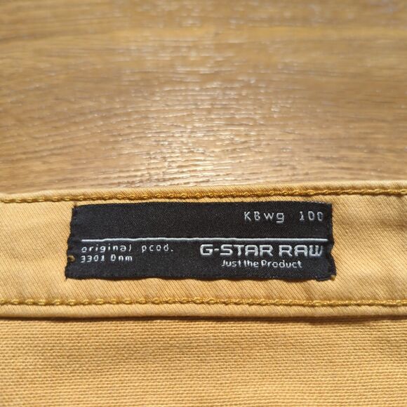 G Star Raw 3301 KBWG 100 Jeans Size 30x27 Orange Straight Fit Casual - Picture 5 of 14